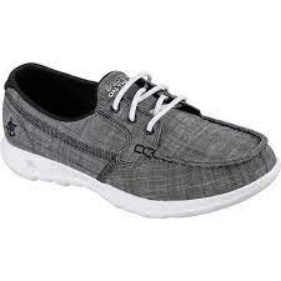 Skechers GOwalk Lite™ Isla Boat Shoes in Black/White - 15433W - Picture 12 of 16